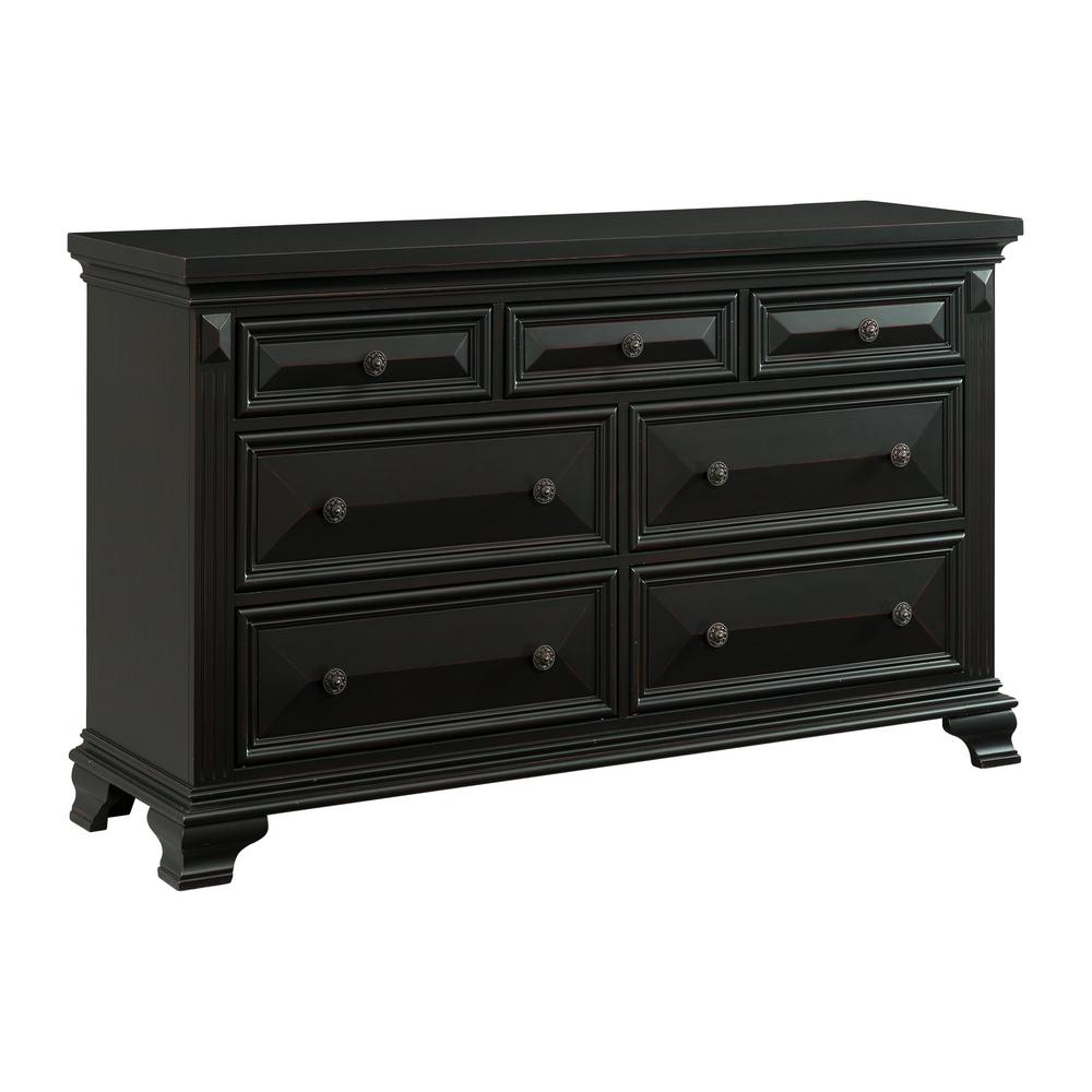 Picket House Furnishings Trent 7Drawer Antique Black DresserCY600DR