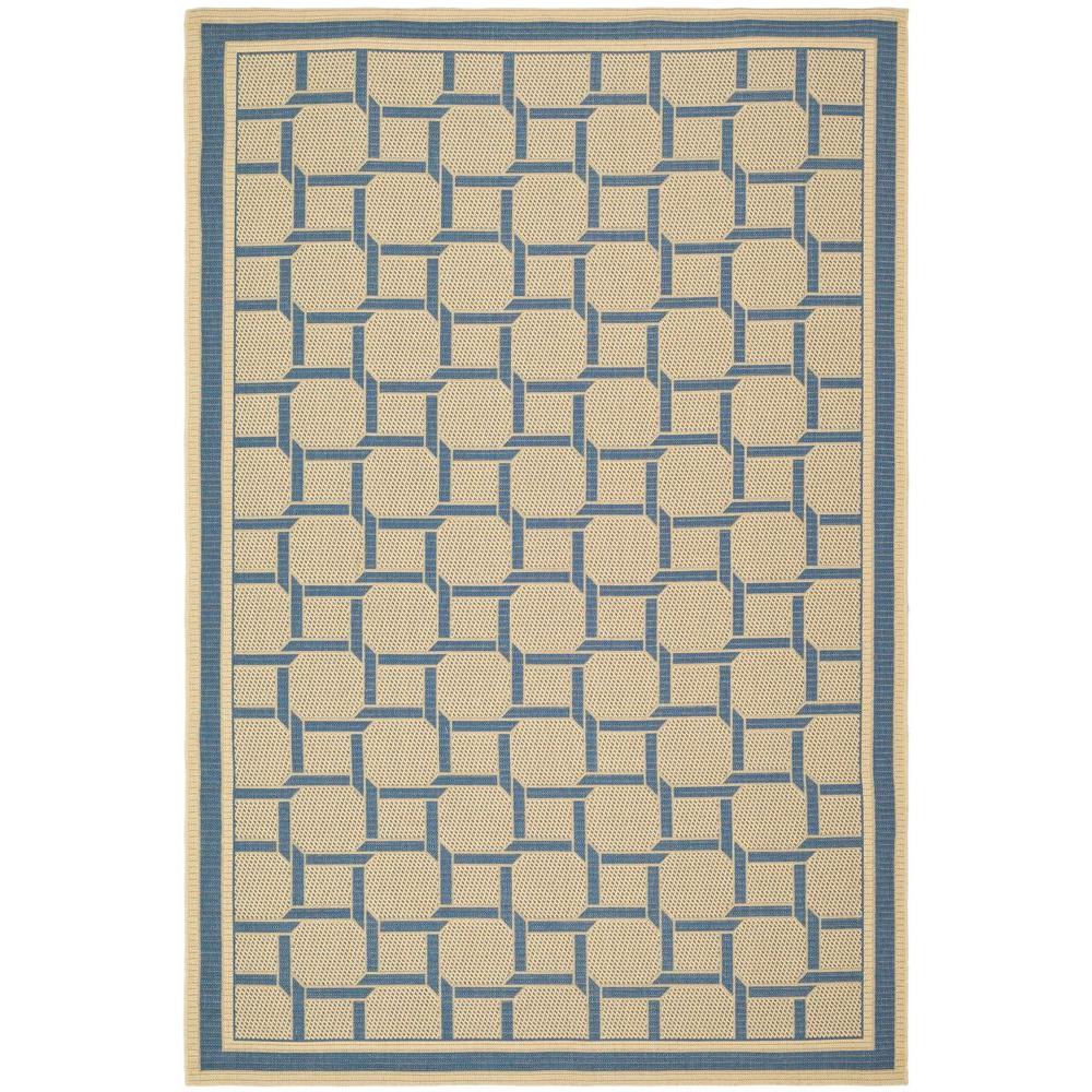 Martha Stewart Living Resort Weave Cream/Blue 5 ft. 3 in. x 7 ft. 7 in