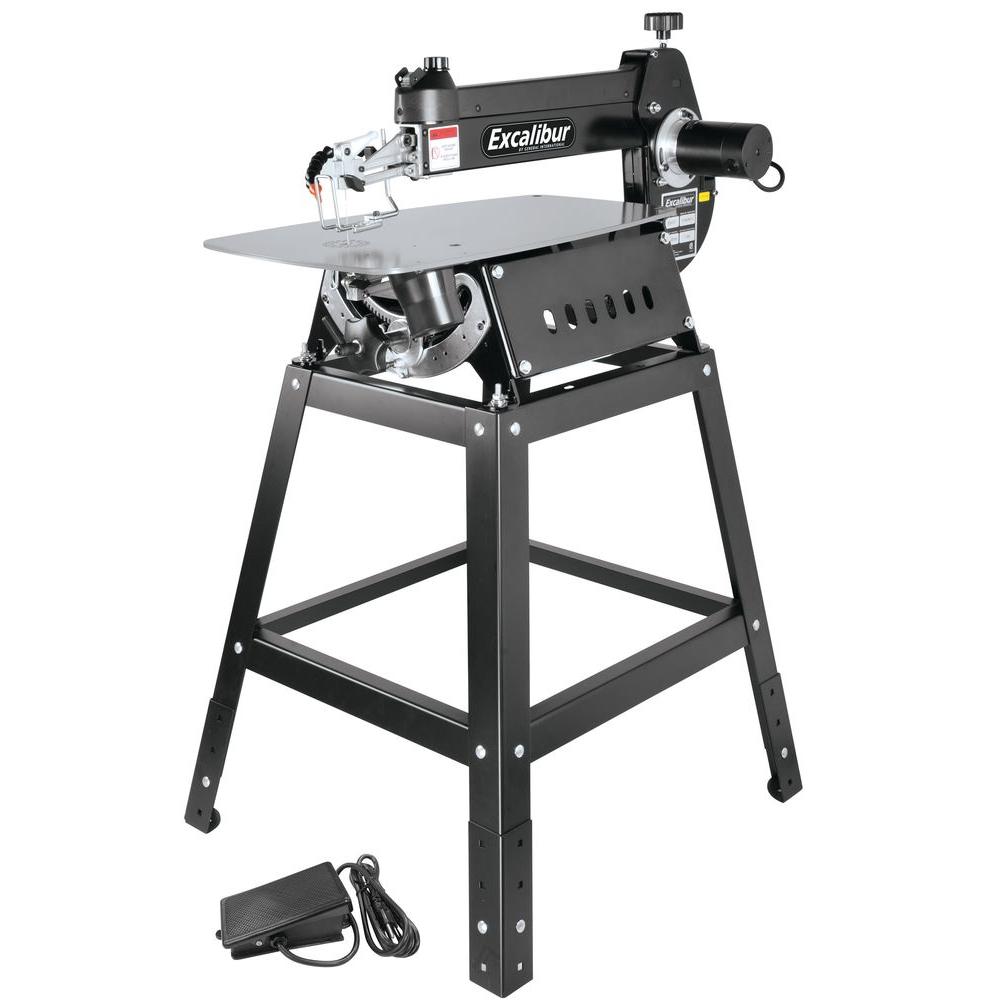 Excalibur 120-Volt 21 in. Tilting Head Scroll Saw with Stand and Foot ...