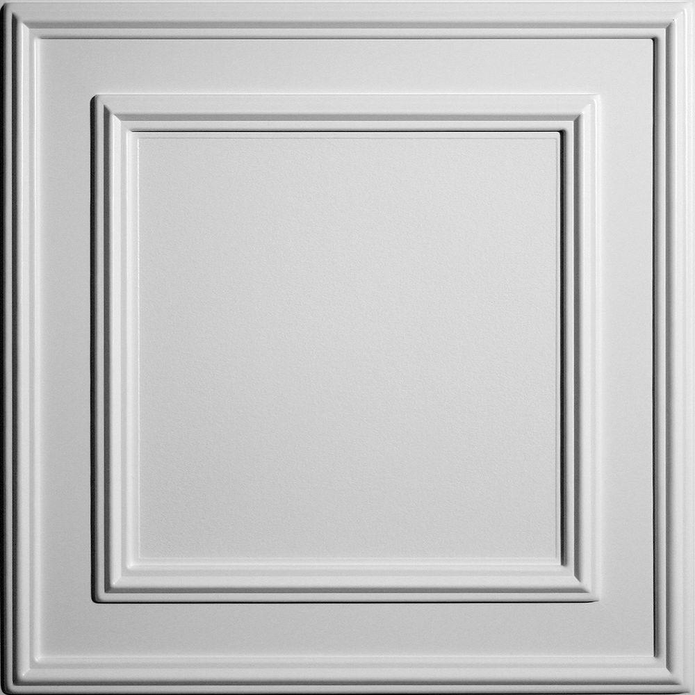 Ceilume Cambridge White 2 Ft X 2 Ft Lay In Or Glue Up Ceiling Panel Case Of 6