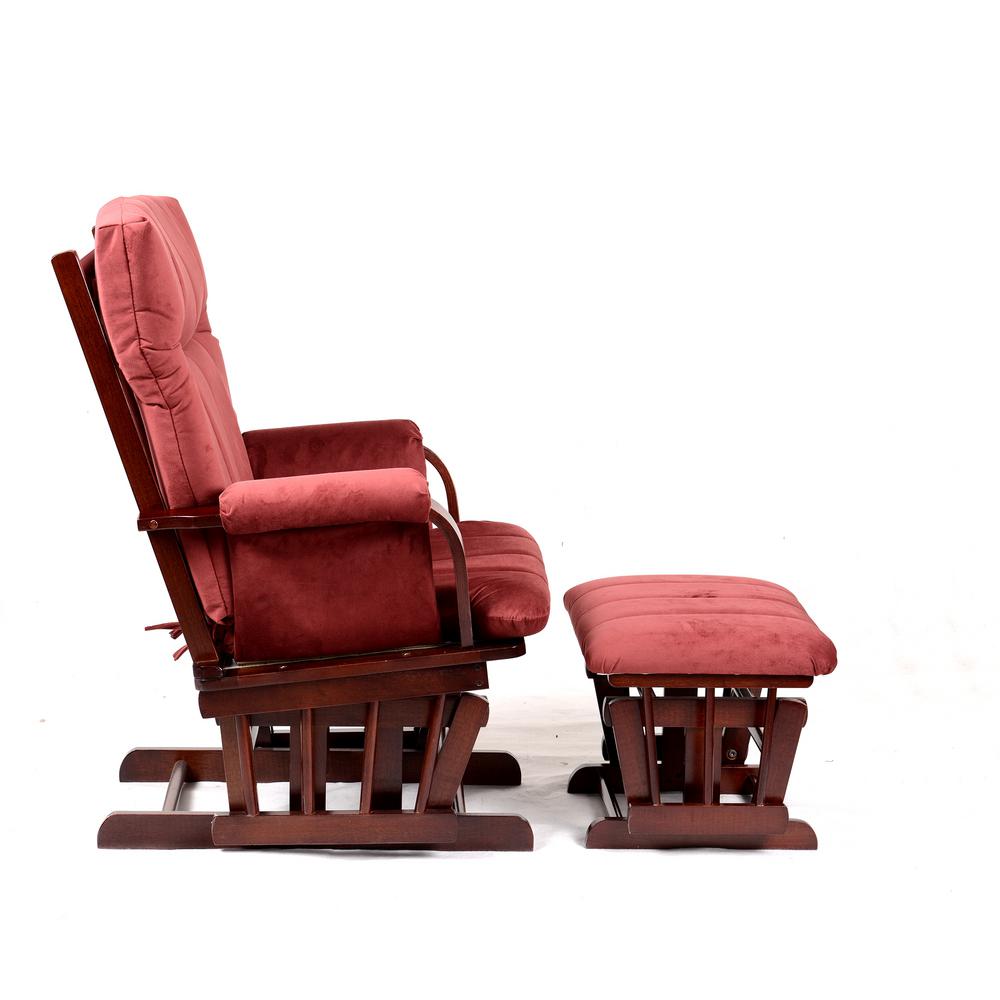 cherry wood glider and ottoman