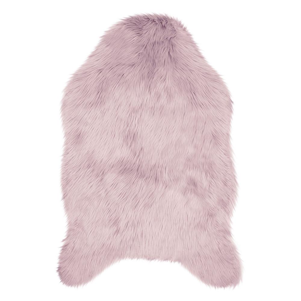 Jean Pierre Faux Fur 3 Ft X 2 Area Rug Dusty Lilac