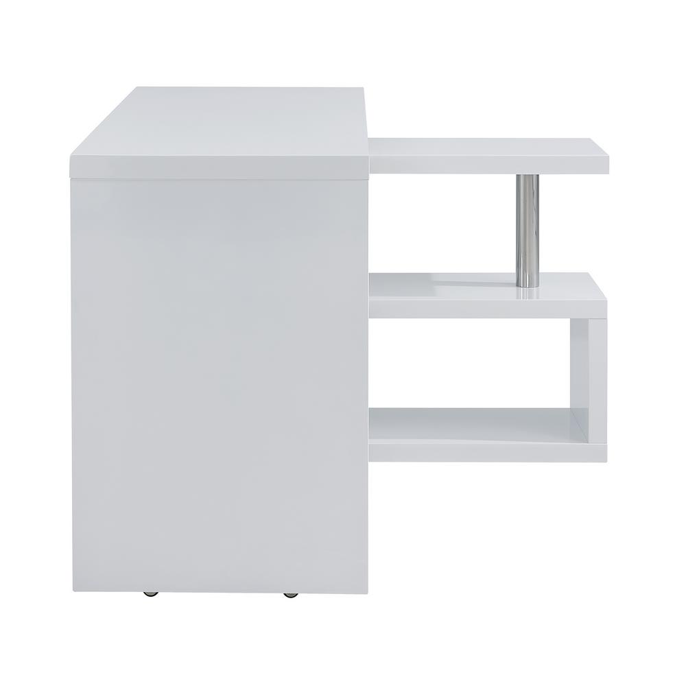 Southern Enterprises Camilla White Multifunctional Corner L Desk