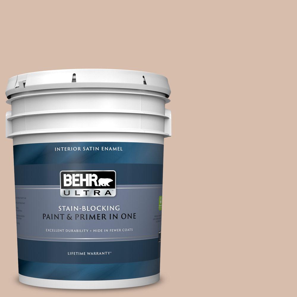 BEHR ULTRA 5 Gal. #ICC-42 Comforting Satin Enamel Interior Paint And ...