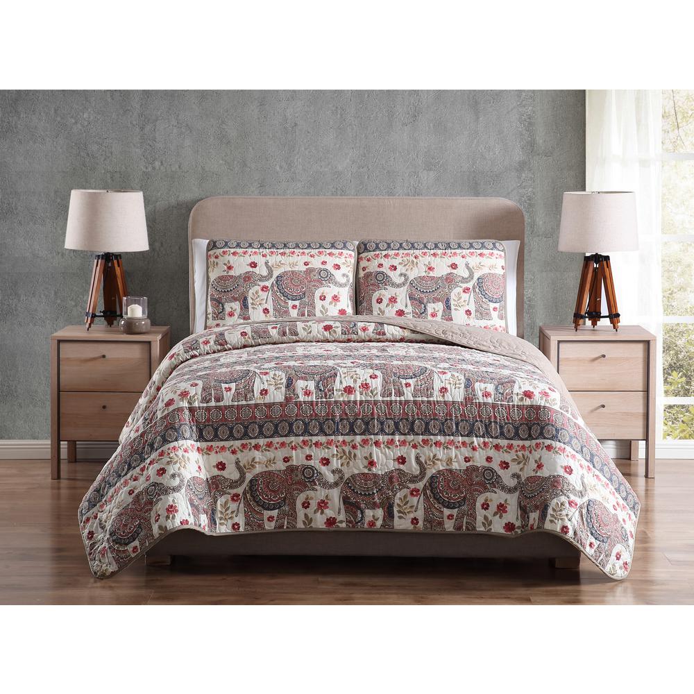 Morgan Home Mhf Home Elephant Twin Print Quilt Set M591044 The