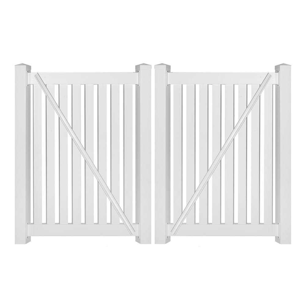Weatherables Crestview 8 ft. W x 4 ft. H White Vinyl Pool Fence Double
