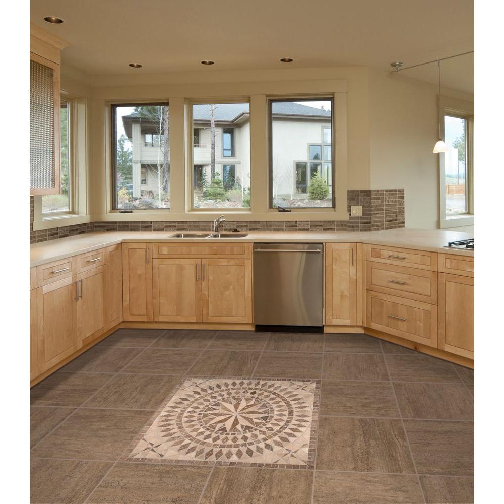 Msi Del Sol Medallion 36 In X 36 In Travertine Floor And Wall