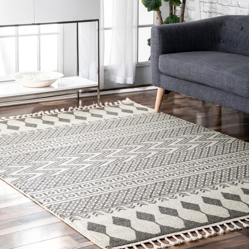 Nuloom Terra Tribal Bands Beige 7 Ft X 9 Ft Area Rug Acnz04a