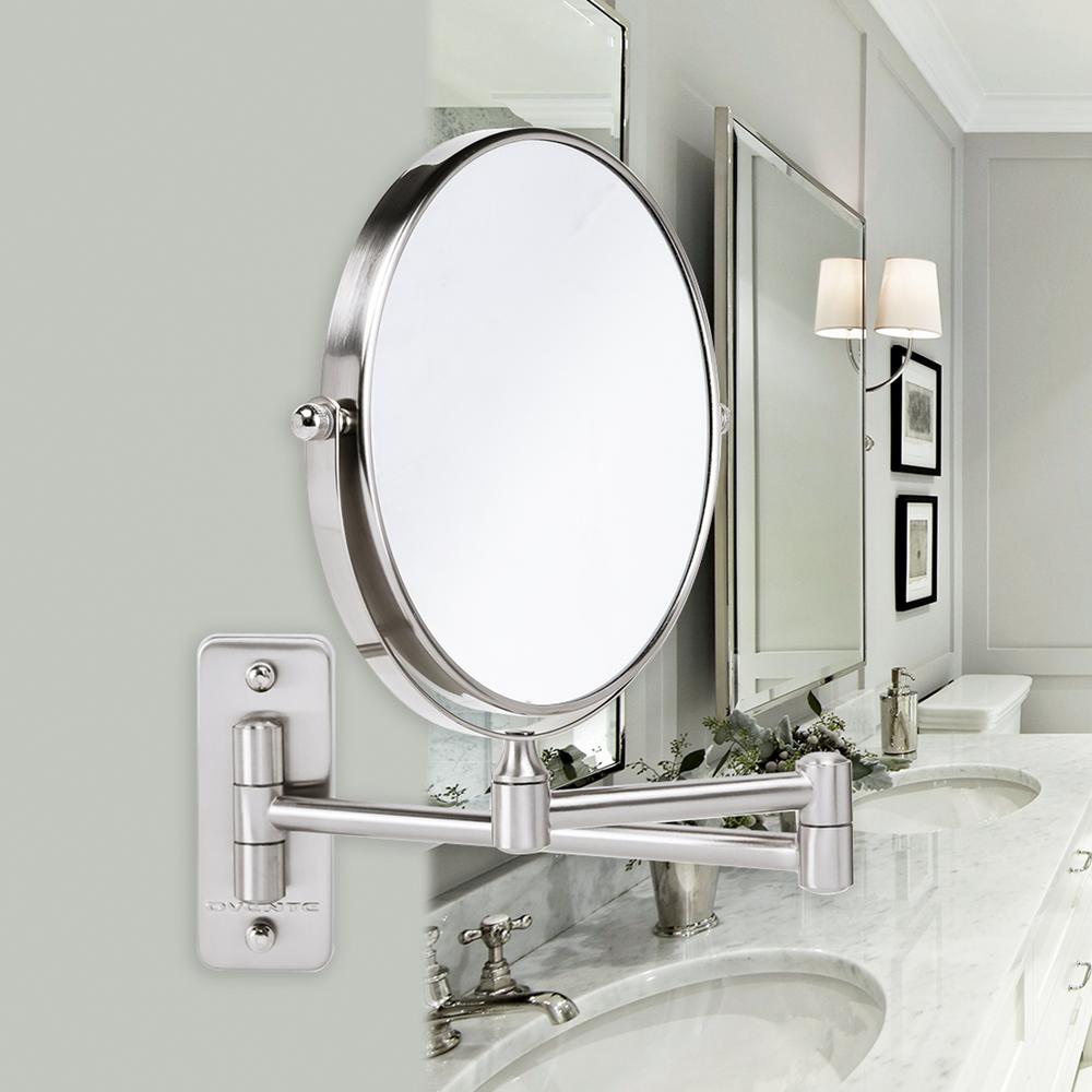 Ovente Wall Mount Mirror 1x And 10x Magnification 7 Inch Nickel Ovente Wall Mount Mirror 1x And 10x