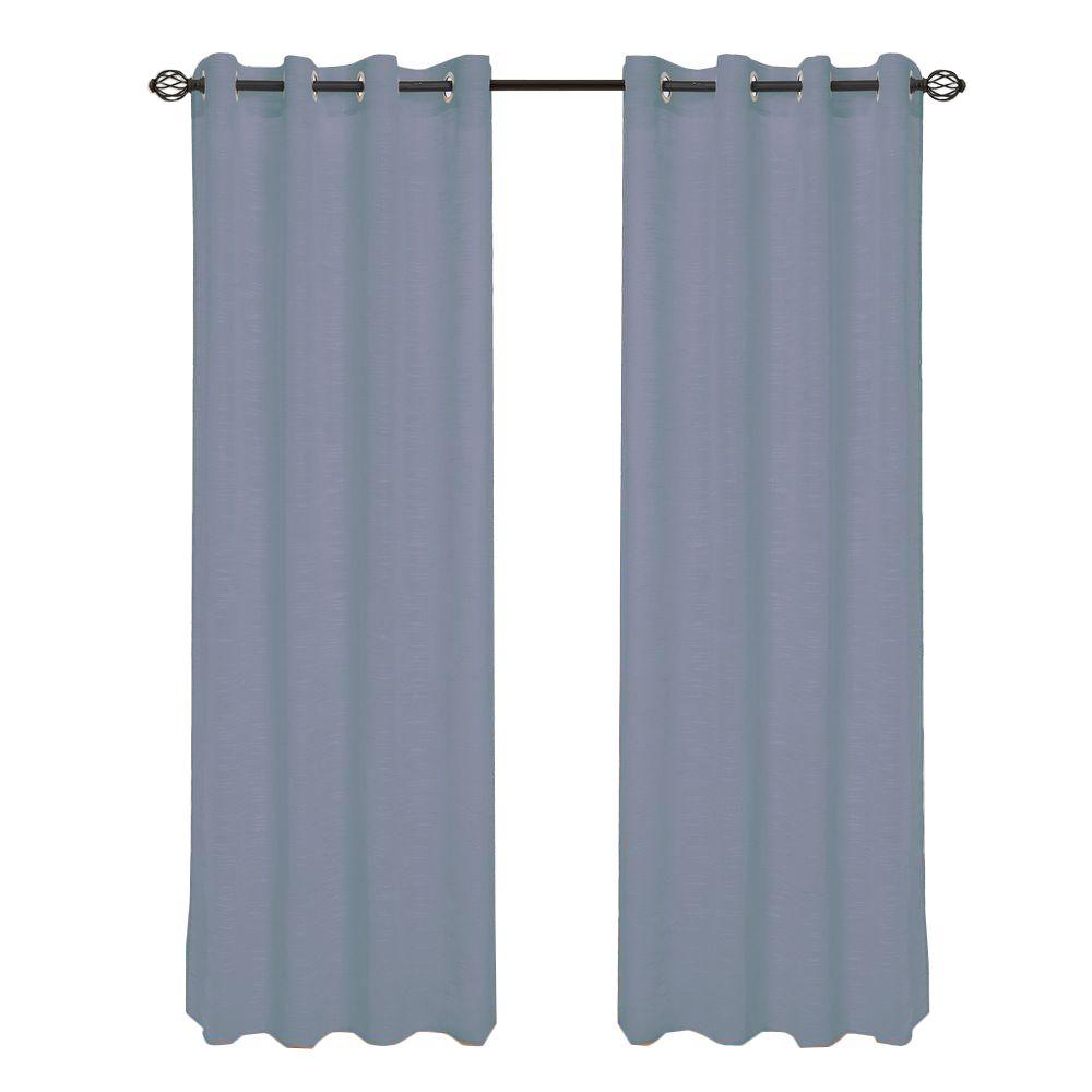 Lavish Home Grey Mia Jacquard Grommet Curtain Panel 95 In Length
