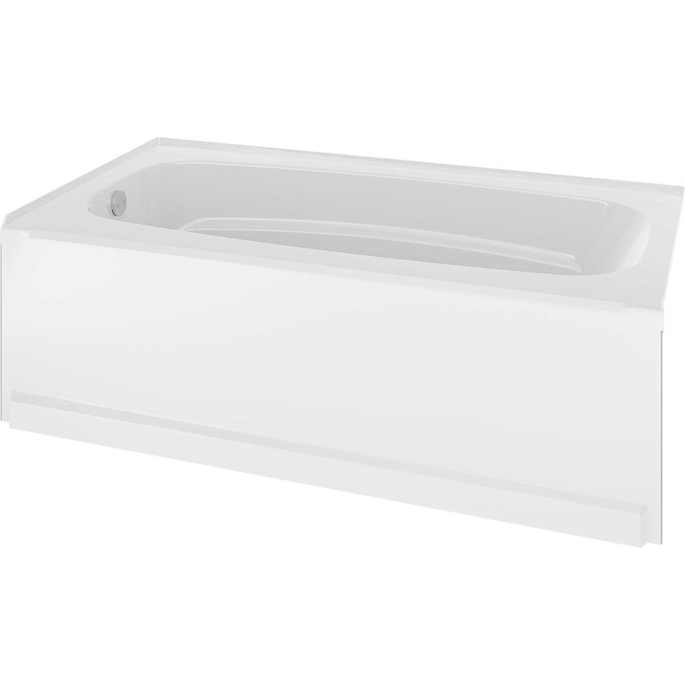 Delta Classic 400 60 in. Left-Hand Drain Rectangular Alcove Bathtub in High Gloss White