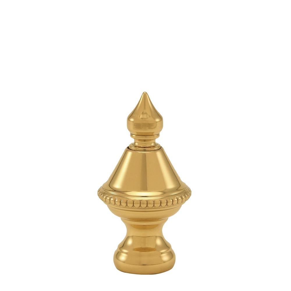 Mario Industries Pineapple Lamp Finial B12 The Home Depot H Polished Brass Beaded Lamp Finial
