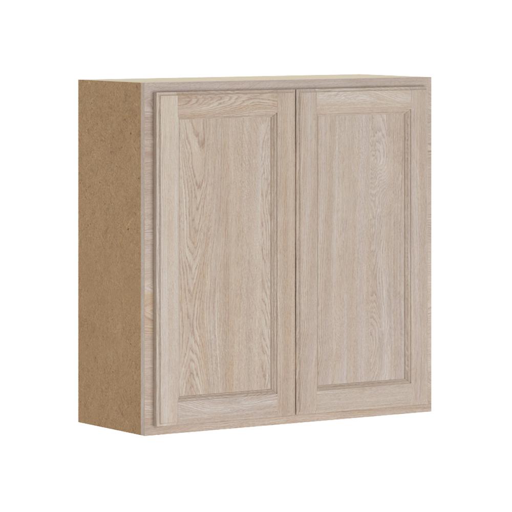 Hampton Bay Stratford Assembled 36x36x12 In Wall Cabinet Unfinished Oak