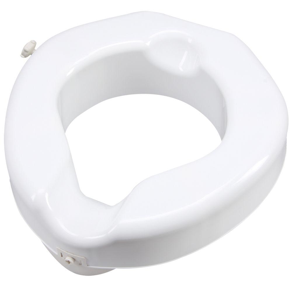 Carex Health Brands Safe Lock Raised Elevated Toilet Seat in WhiteB313
