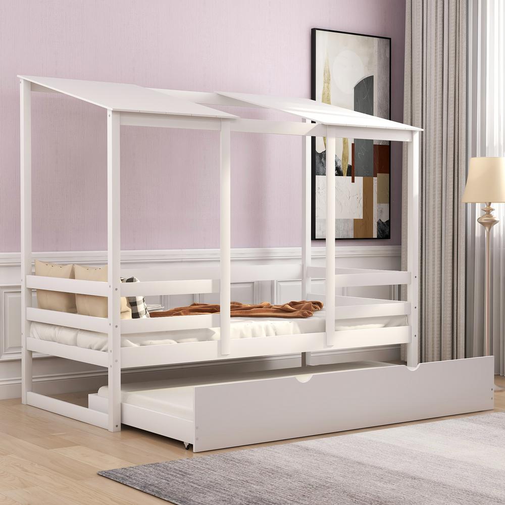 kids twin house bed