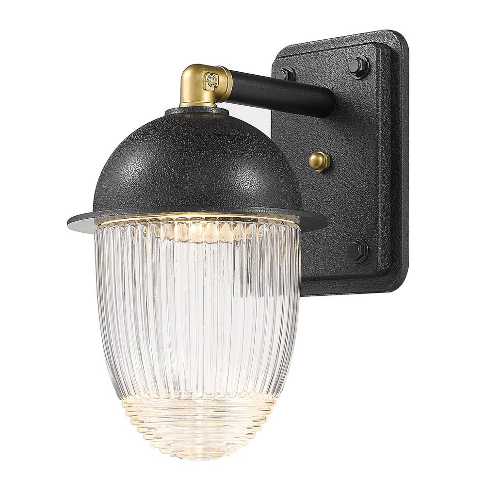 1Light Black Dimmable LED Outdoor Wall Sconce HH1801W The Home Depot