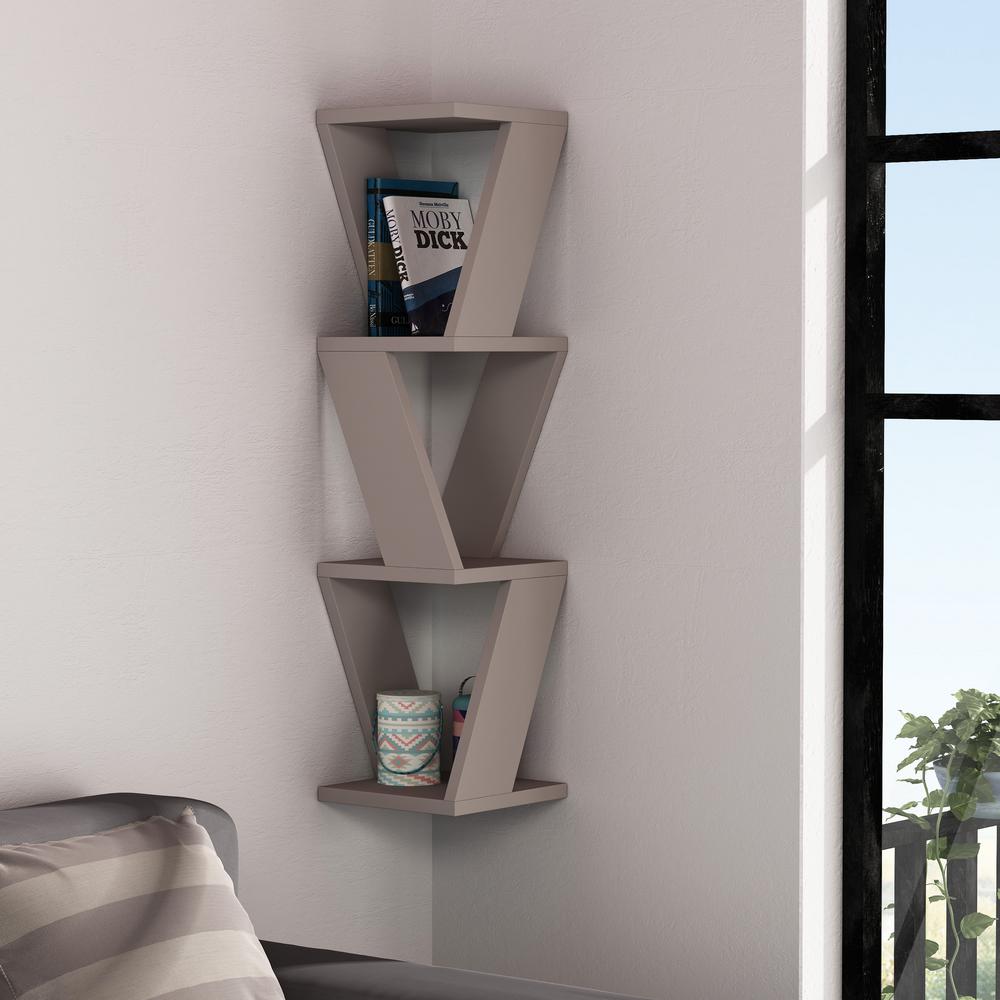 Ada Home Decor Chicago Light Mocha Modern Wall Shelf Dcrw2433
