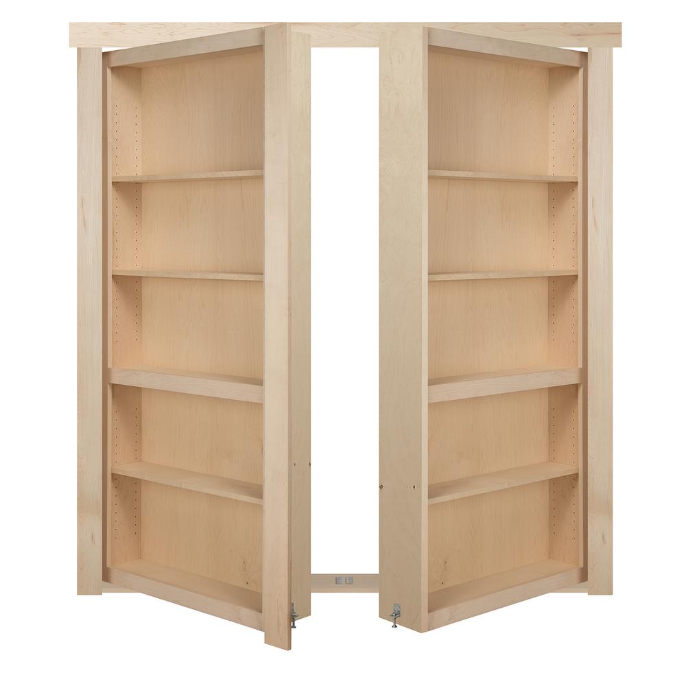 Hidden Doors Interior Closet The Home Depot 60 In X 80 Flush Mount Embled Maple Unfinished Out Swing Solid