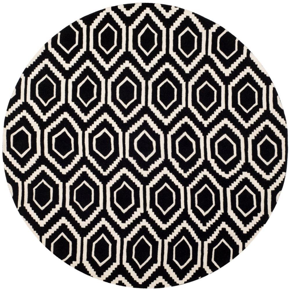 Safavieh Ham Black Ivory 7 Ft X Round Area Rug Cht731k 7r Safavieh Ham Black Ivory 7 Ft X Round Area Rug