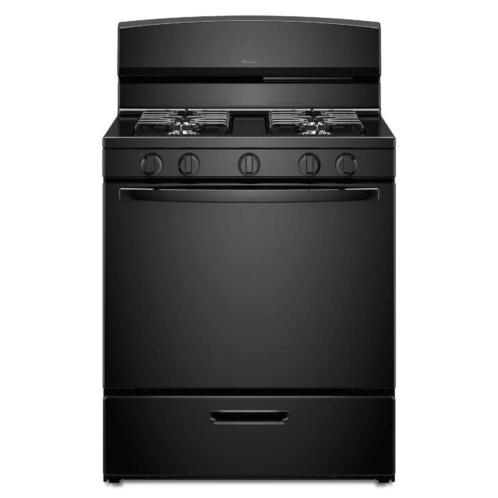 Amana 5 1 Cu Ft Gas Range In Black Agr4230bab The Home Depot