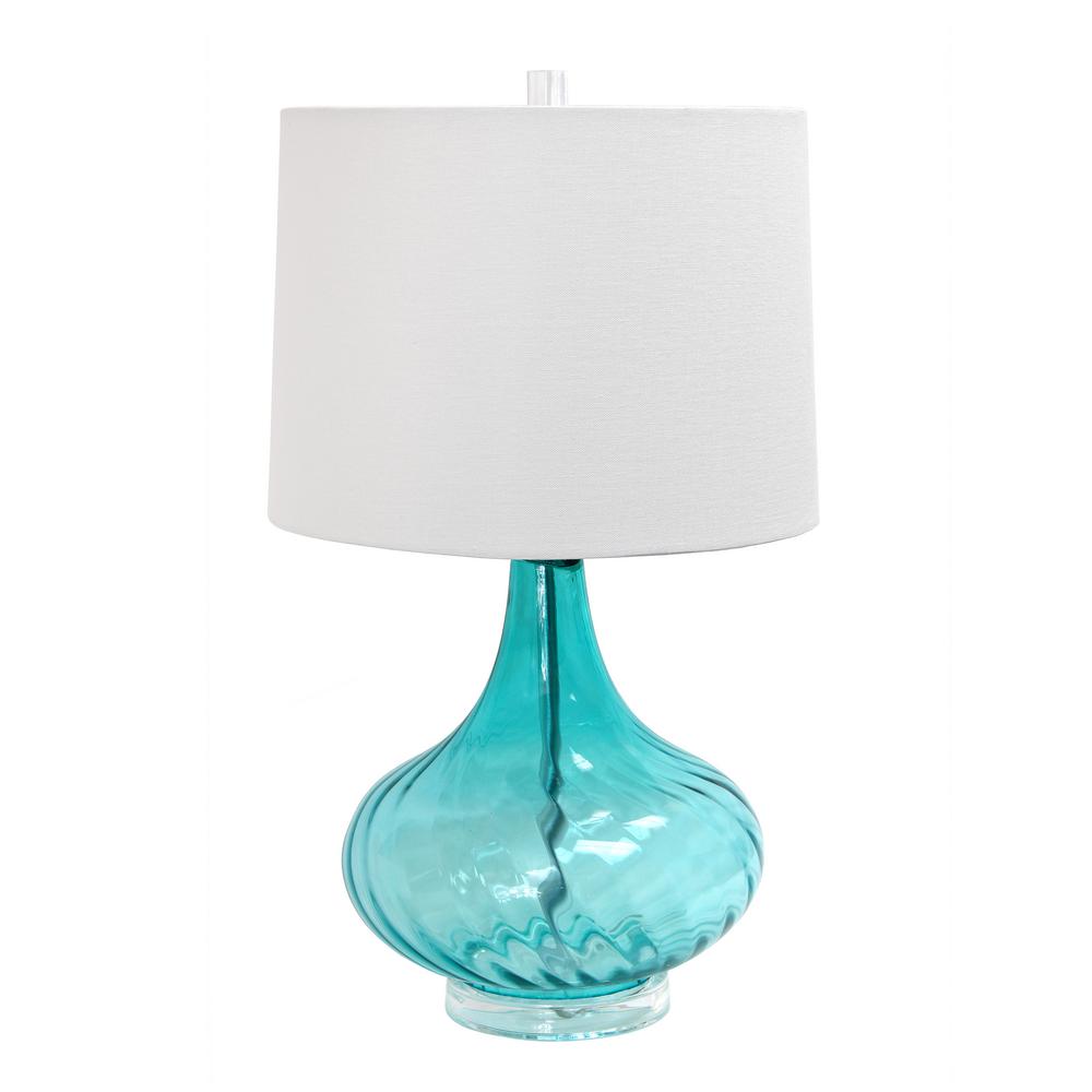 blue glass lamp base