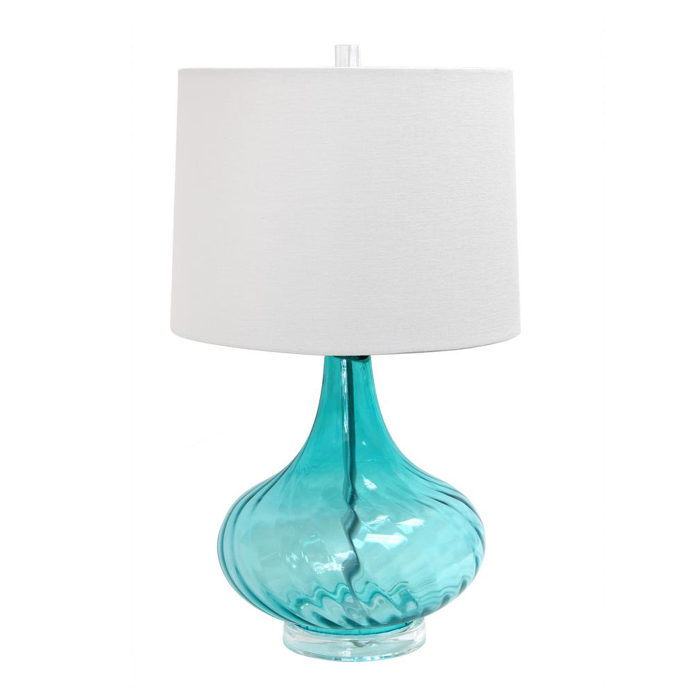 Light Blue Glass Table Lamp, Glass Lamp Shades At Home Depot