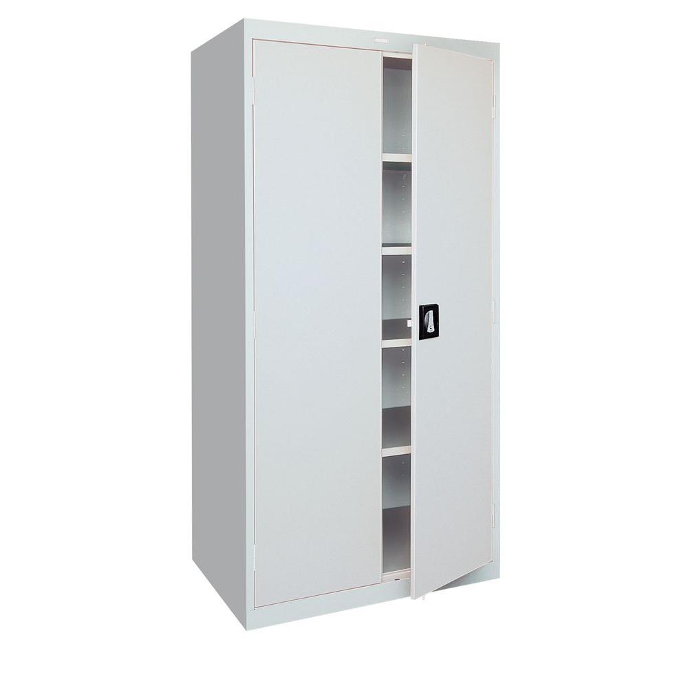 Sandusky Elite Series 72 In H X 36 In W X 18 In D 5 Shelf Steel Freestanding Storage Cabinet In Dove Gray Ea4r361872 05 The Home Depot