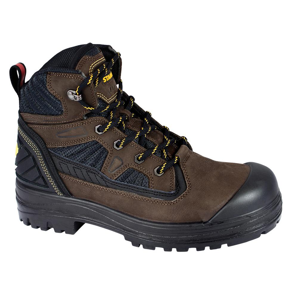 Stanley Assure Men 6 in. Size 7.5 Brown Leather/Mesh Steel Toe Work