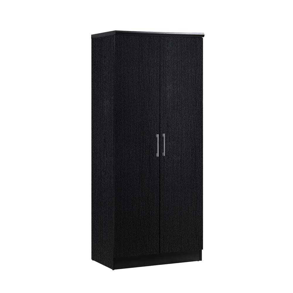 Hodedah 2-Door Mahogany Armoire Cabinet With Adjustable Shelves Clothing Bar NEW
