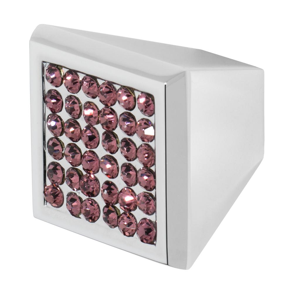 Wisdom Stone Marilyn 1 In Chrome With Purple Crystal Cabinet Knob