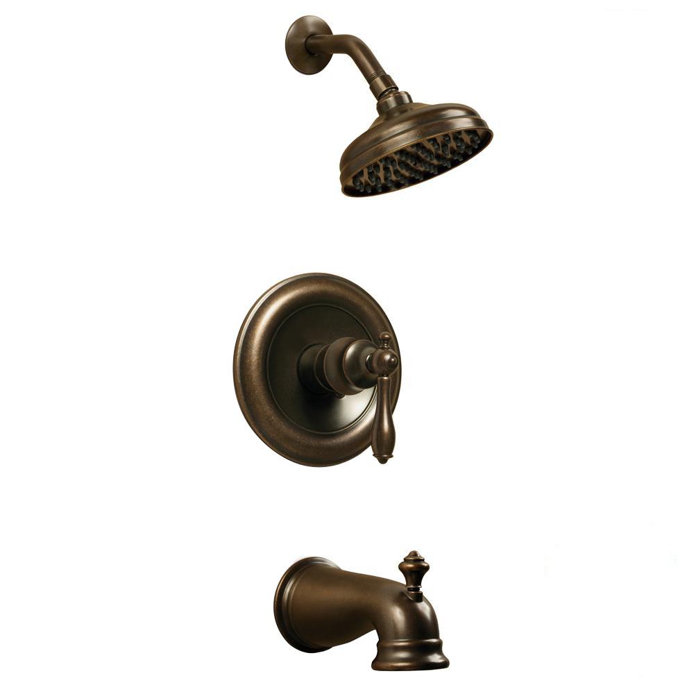 Glacier Bay Estates SingleHandle 1Spray Tub and Shower Faucet in Heritage Bronze (Valve