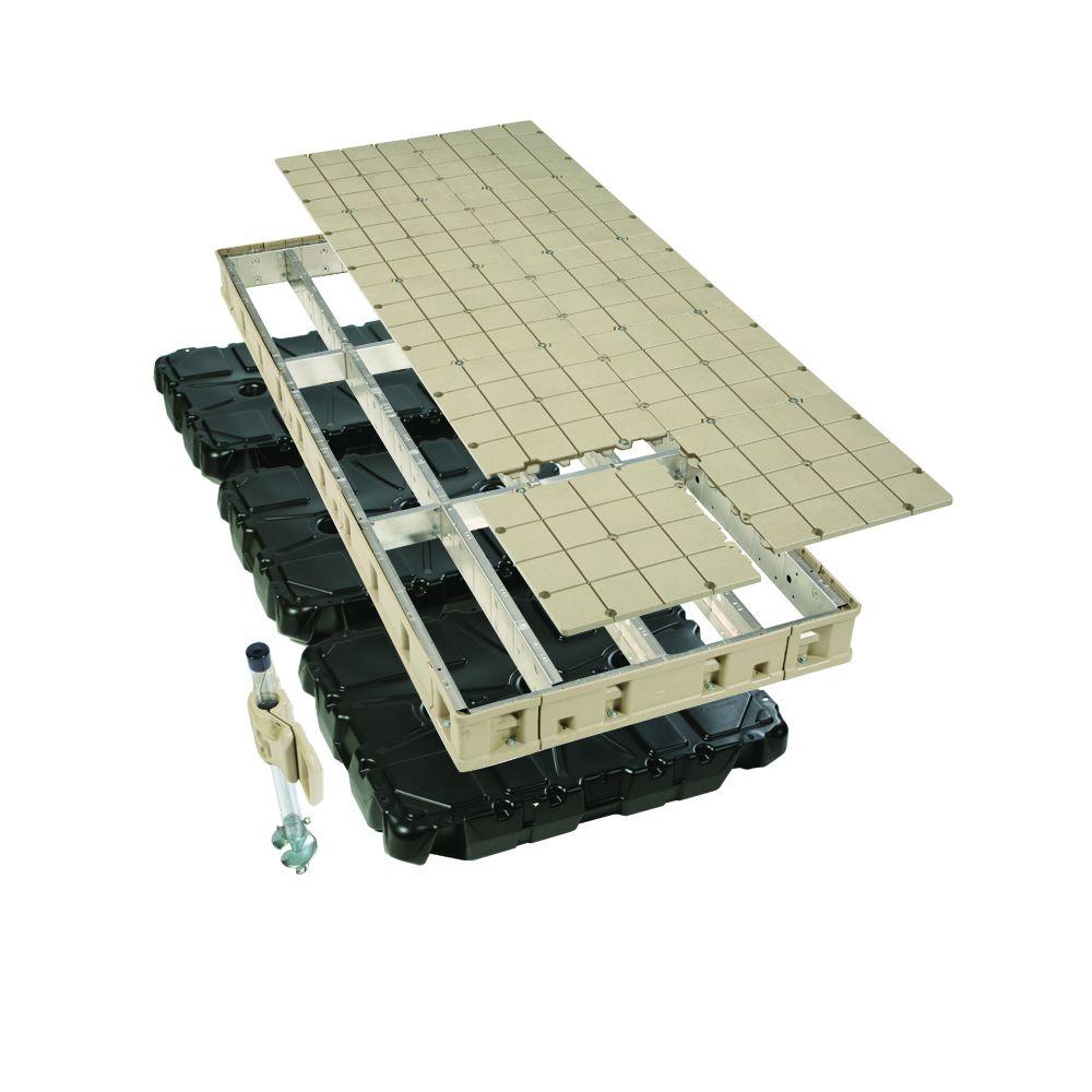 PlayStar 4 ft. x 10 ft. Premium Aluminum Frame Floating Dock with Resin