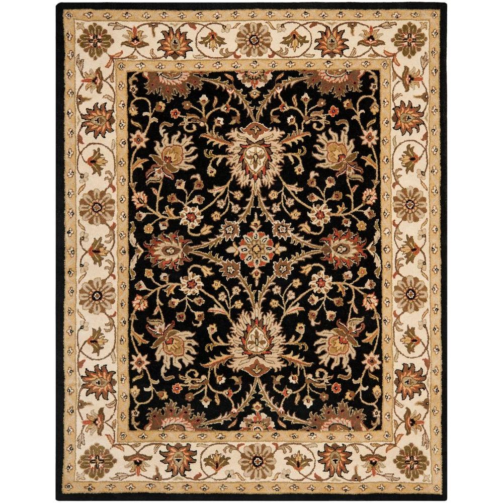 Border Black Area Rugs The Home Depot Antiquity Black 9 Ft 6 In X 13 Area