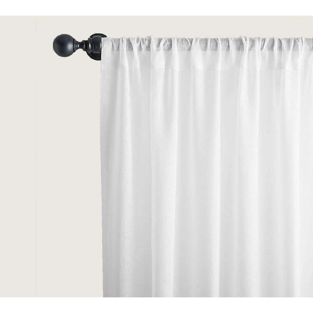 A1 Home Collections Sheer Linen Drape In White 50 In X 108 In