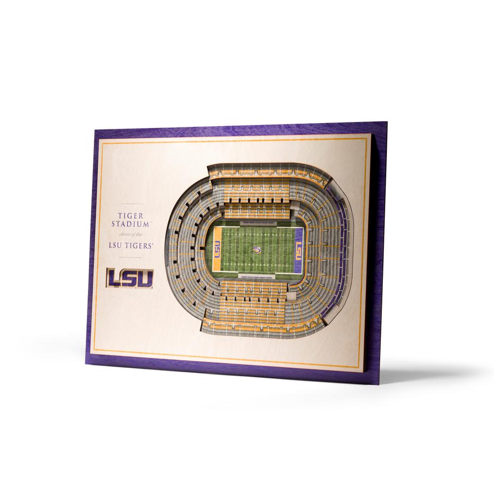 Youthefan Ncaa Lsu Tigers 5 Layer Stadiumviews 3d Wooden Wall Art