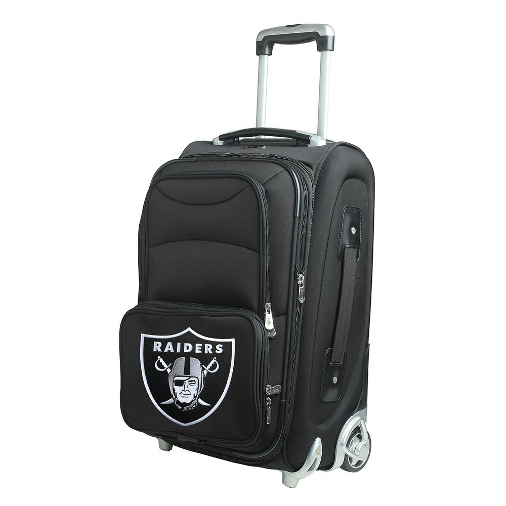Denco NFL Oakland Raiders 21 in. Black CarryOn Rolling Softside
