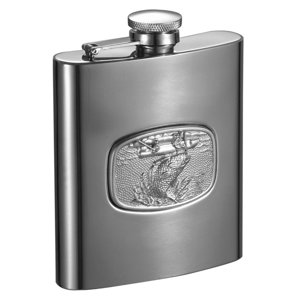 Visol Bass Fishing Embossed Stainless Steel Liquor Flask-VF1332 - The ...