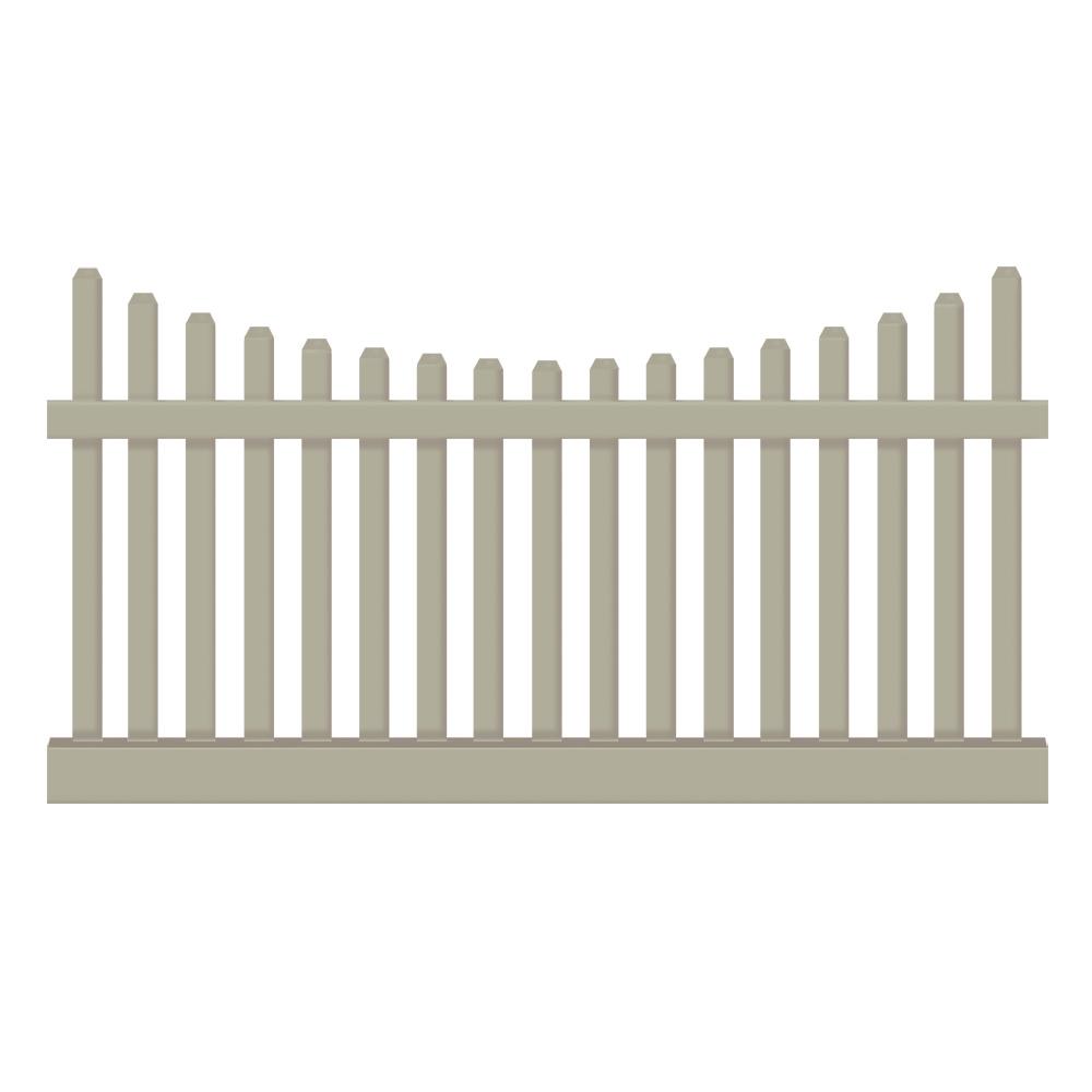 Weatherables Hampshire 3 Ft H X 8 Ft W Khaki Vinyl Picket Fence Panel Kit Pkpi 3r5 5sc3x8 The Home Depot