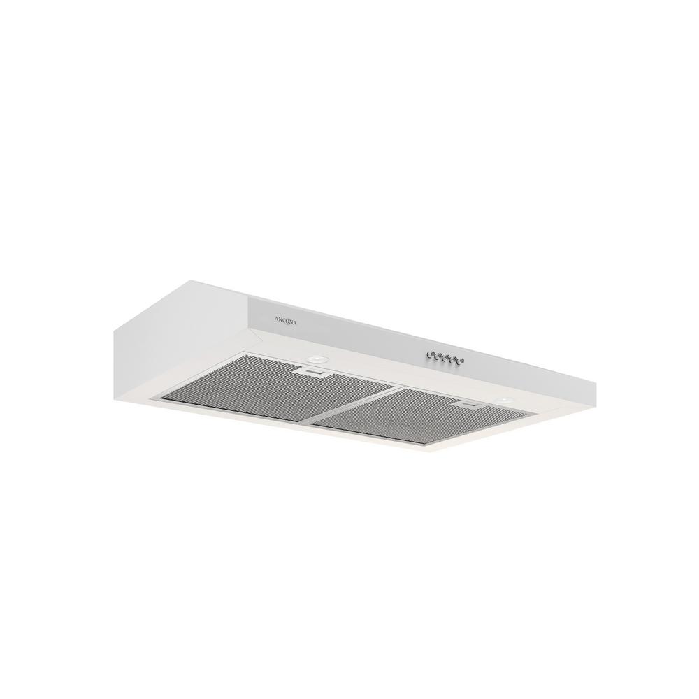 Ancona Slim Sdrw 30 In Non Vented White Under Cabinet Range Hood