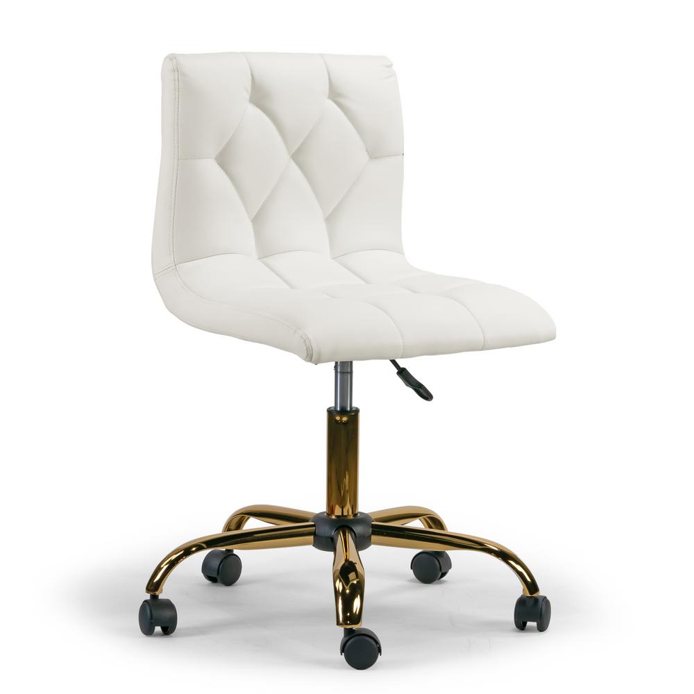 Glamour Home Aman Cream Upholstered Adjule Height Swivel Here S A Smart Idea Our Leather Desk Chair Has Rolling Wheels And Padded Adjule Seat That Swivels 360 Degrees