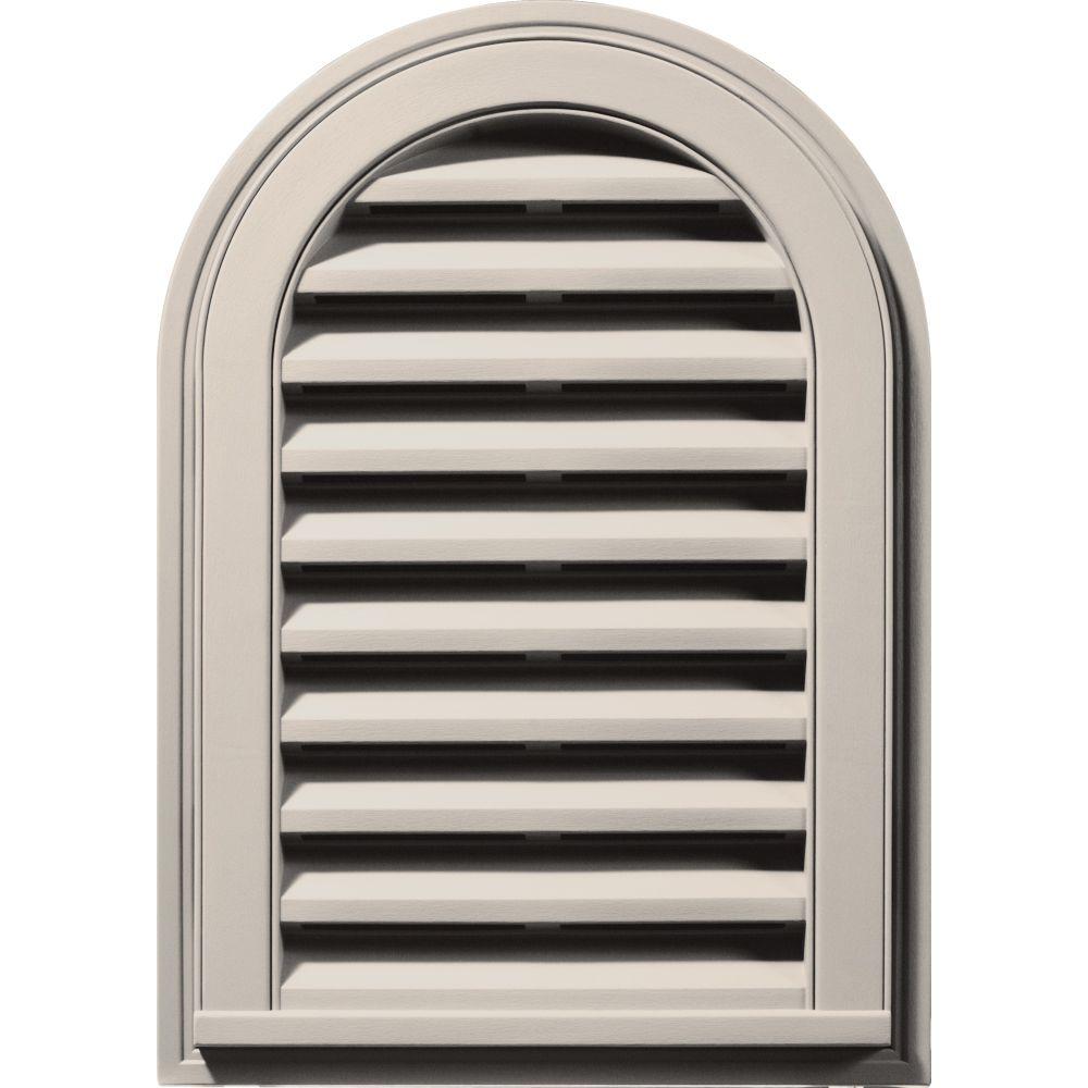 Builders Edge 14 in. x 22 in. Round Top Gable Vent in Almond120081422048 The Home Depot