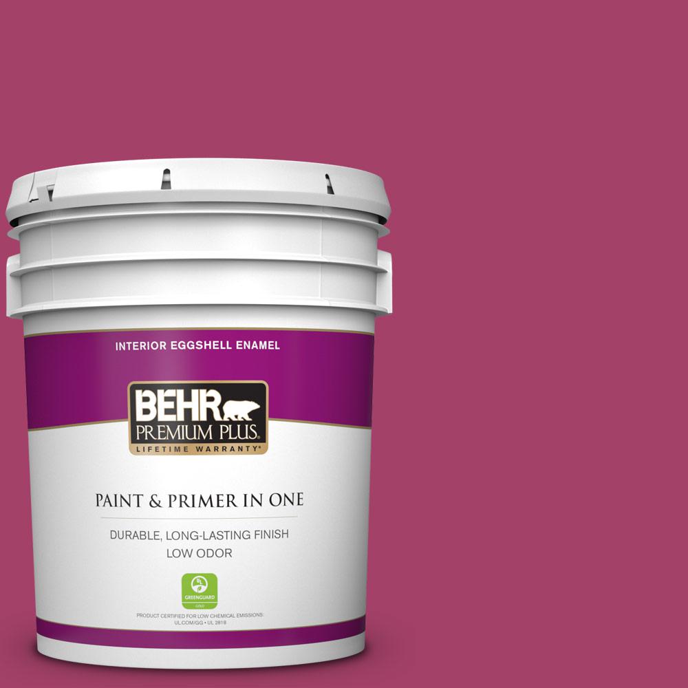 Behr Premium Plus 5 Gal Home Decorators Collection Hdc Sm14 1 Fuschia Flair Eggs Enamel Low Odor Interior Paint Primer