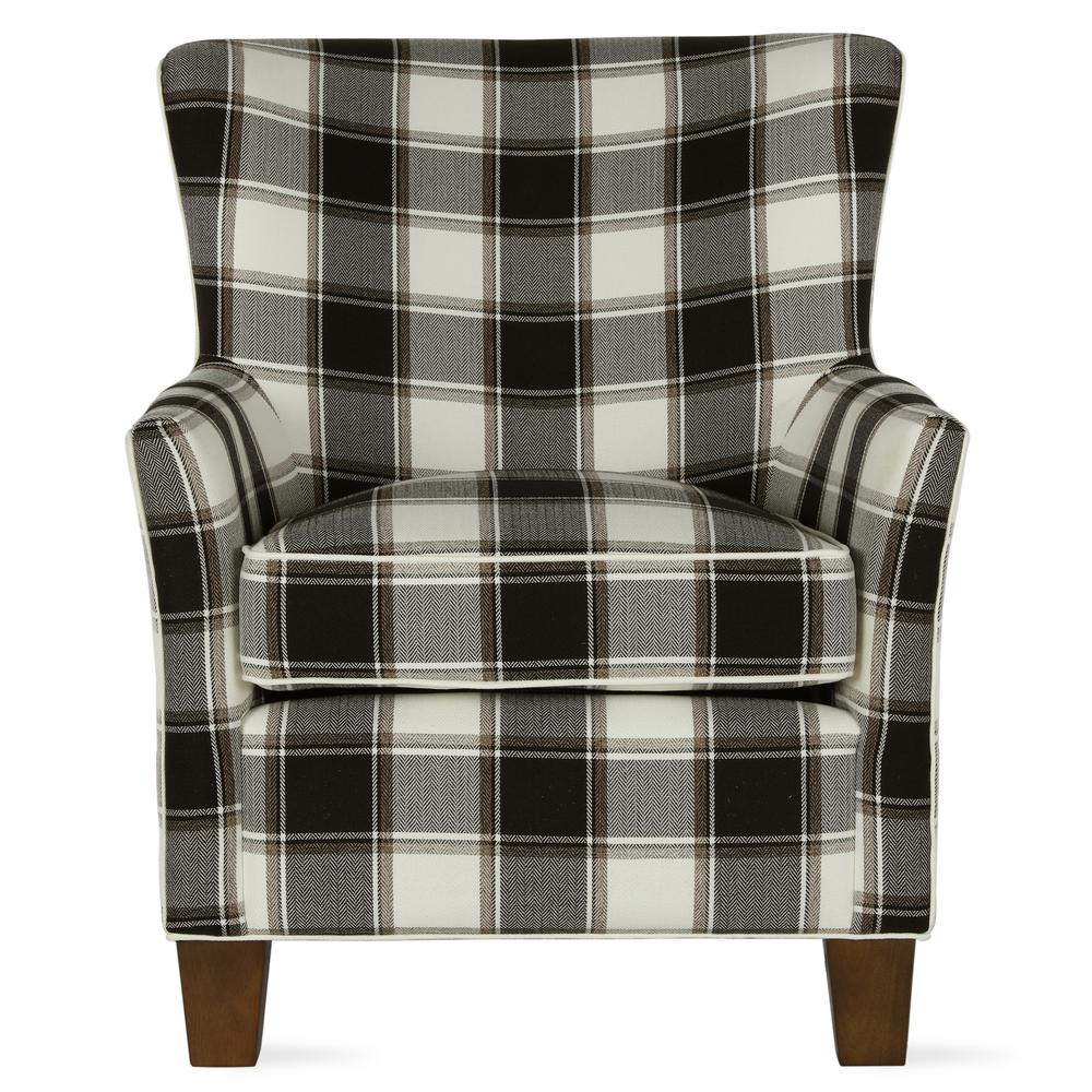 Black And White Buffalo Check Armchair Ottoman - Arm Designs