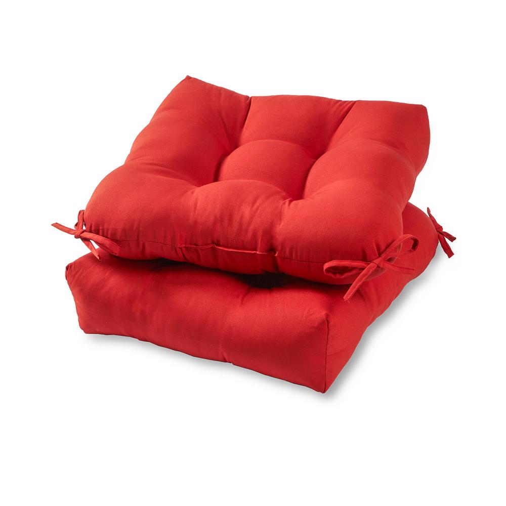 Greendale Home Fashions Solid Teal Square Tufted Outdoor Seat Cushion