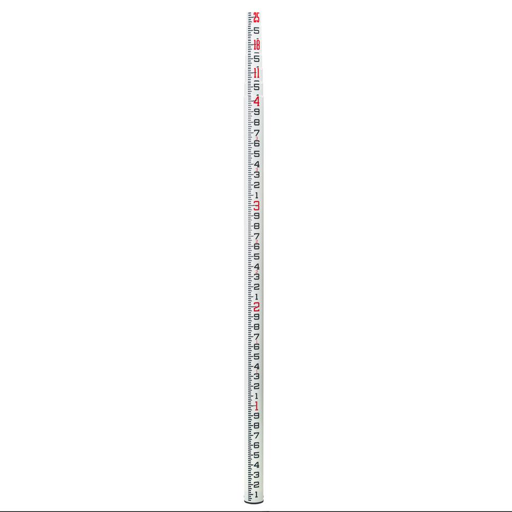 AdirPro 25 ft. Surveyor Oval Shaped Leveling Grade Rod in 10ths Scale