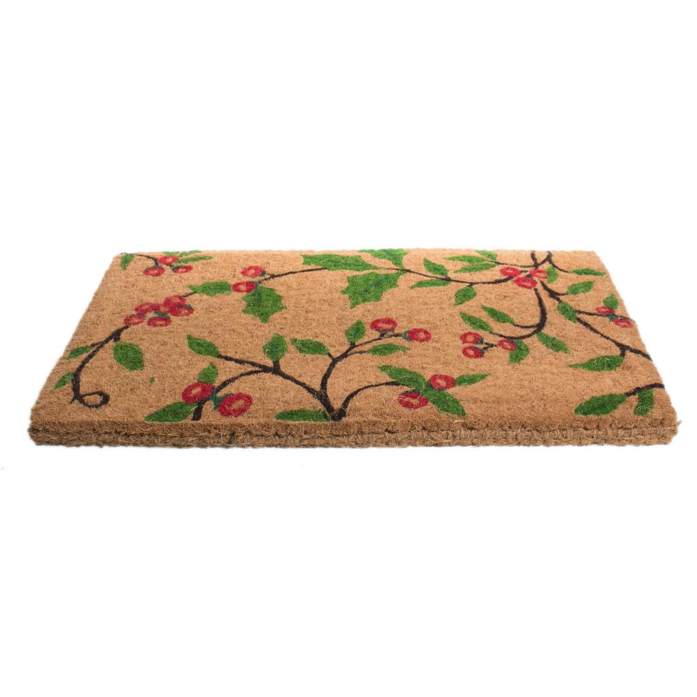 Imports Decor Traditional Coir Holly Princess 30 In X 18 In Natural Coconut Husk Door Mat 685tcm The Home Depot