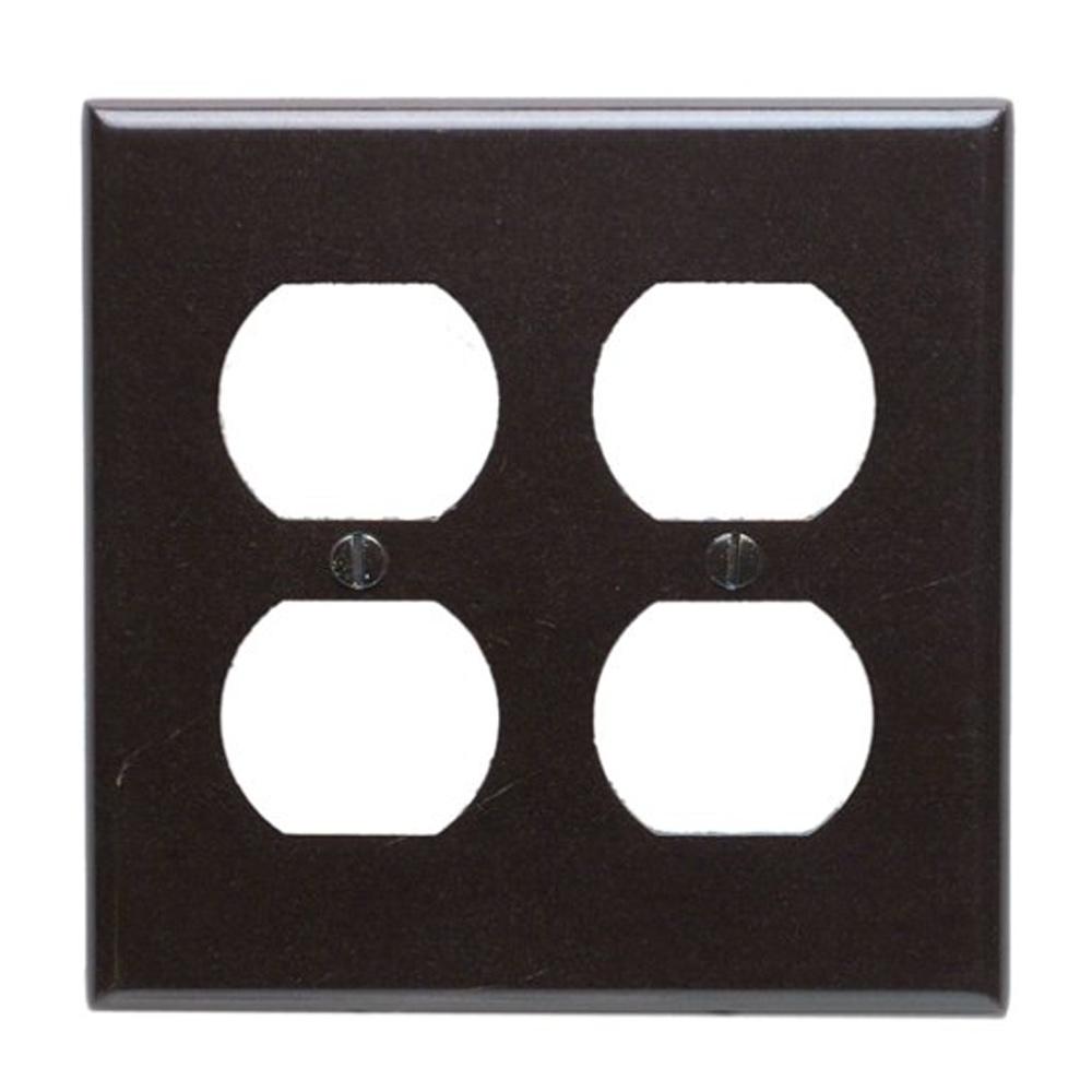 Leviton 2 Gang Standard Size Duplex Receptacles Plastic Wall Plate Leviton 2 Gang Standard Size Duplex Receptacles Plastic Wall Plate Brown