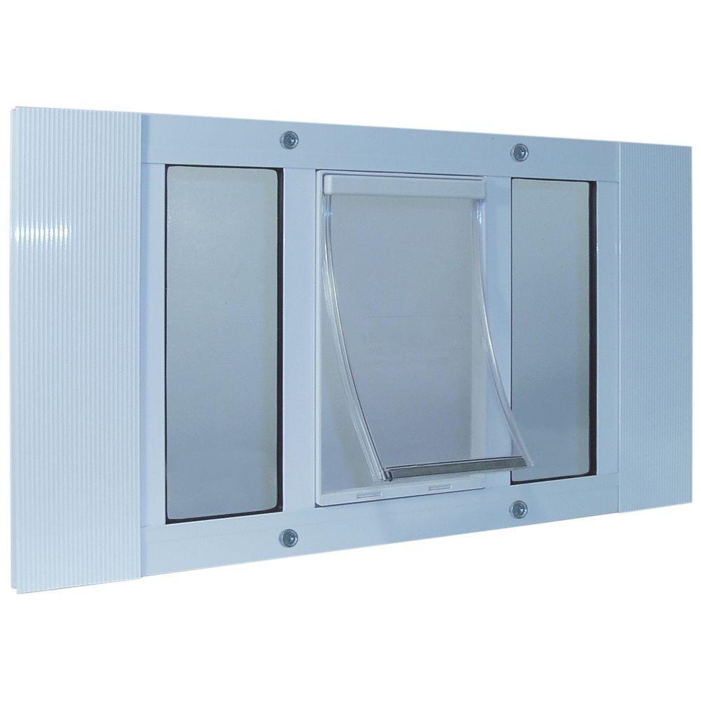 Ideal Pet 10 5 In X 15 In Extra Large White Original Pet And Dog Door Insert For 33 In To 38 In Wide Aluminum Sash Window