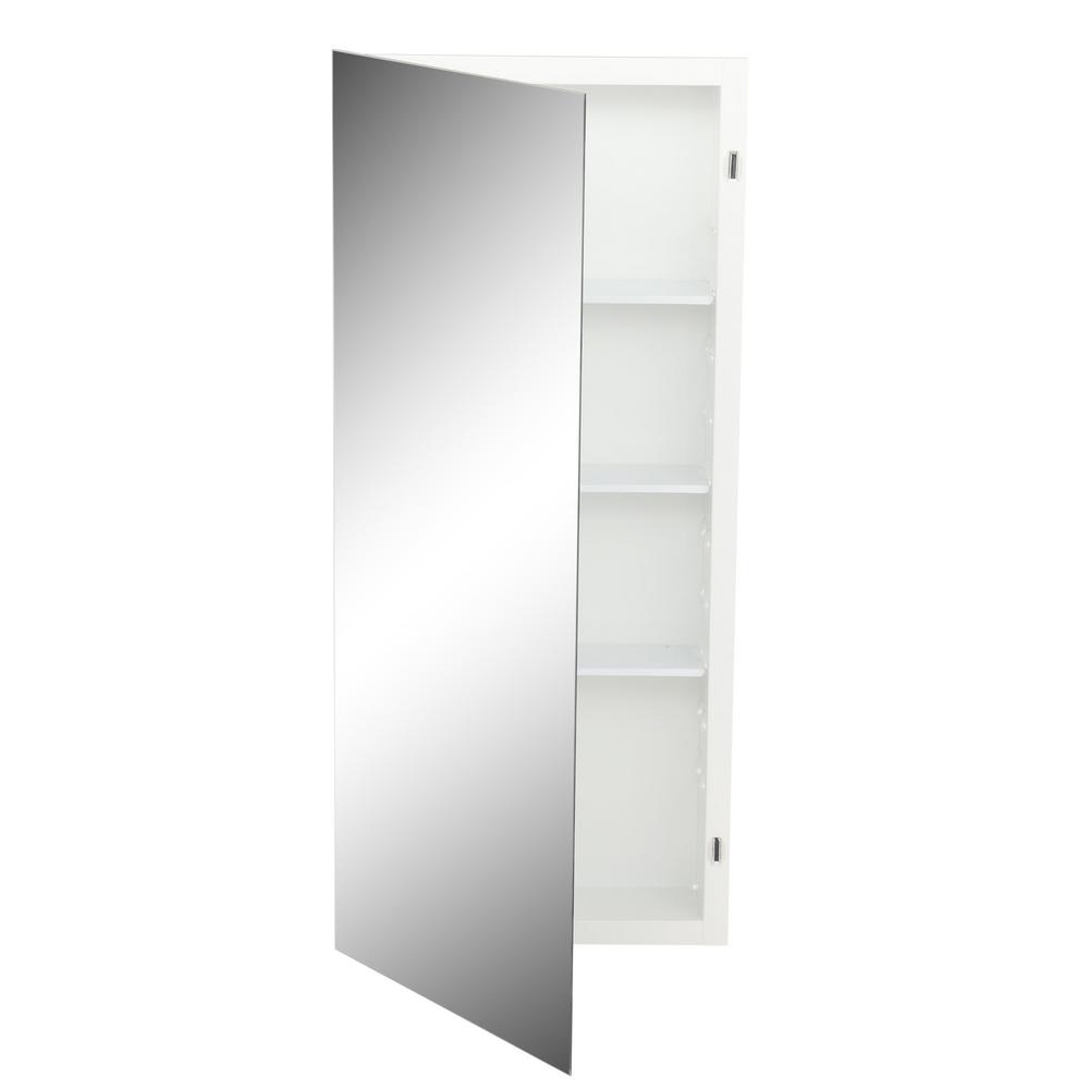 Jensen Horizon 16 In W X 36 In H X 4 1 2 In D Frameless Recessed 3 Shelf Bathroom Medicine Cabinet With Beveled Edge Mirror 868p34whx The Home Depot