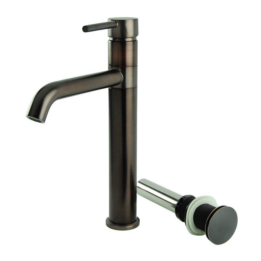 Single Hole Single Handle Swivel Arm Euro Vessel Bathroom Faucet With Drain In Oil Rubbed Bronze N119a1drnorb The Home Depot